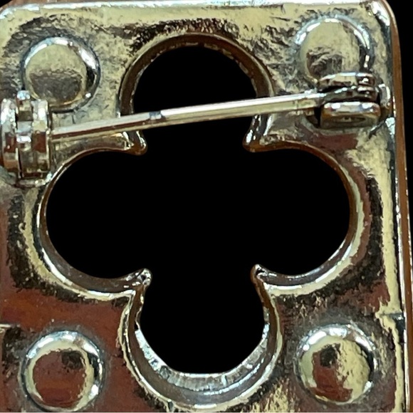 Vintage chatelaine double brooch, Victorian or Victorian inspired, music themed - Picture 10 of 10